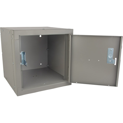 Casier cubique empilable, 12" x 12" x 12", Acier, Gris, D&eacute;mont&eacute; Distribution Jean Lapalme