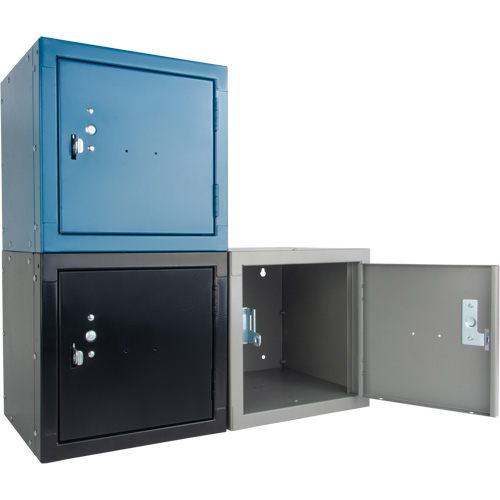 Casier cubique empilable, 12" x 12" x 12", Acier, Gris, D&eacute;mont&eacute; Distribution Jean Lapalme