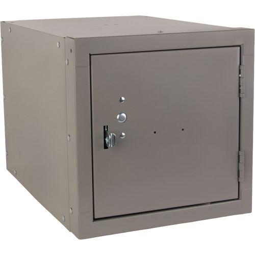Casier cubique empilable, 12" x 18" x 12", Acier, Gris, D&eacute;mont&eacute; Distribution Jean Lapalme