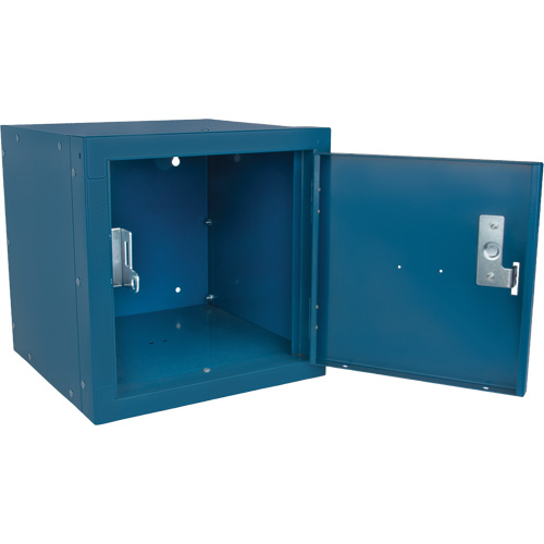 Casier cubique empilable, 12" x 12" x 12", Acier, Bleu, D&eacute;mont&eacute; Distribution Jean Lapalme