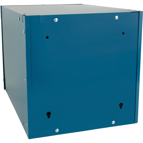 Casier cubique empilable, 12" x 18" x 12", Acier, Bleu, D&eacute;mont&eacute; Distribution Jean Lapalme