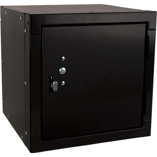 Casier cubique empilable, 12" x 12" x 12", Acier, Noir, D&eacute;mont&eacute; Distribution Jean Lapalme