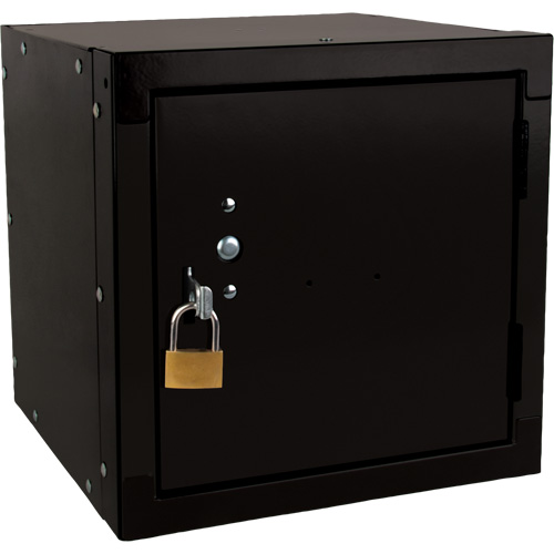 Casier cubique empilable, 12" x 12" x 12", Acier, Noir, D&eacute;mont&eacute; Distribution Jean Lapalme