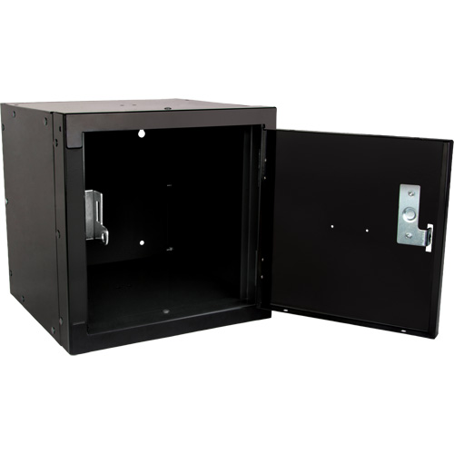 Casier cubique empilable, 12" x 12" x 12", Acier, Noir, D&eacute;mont&eacute; Distribution Jean Lapalme