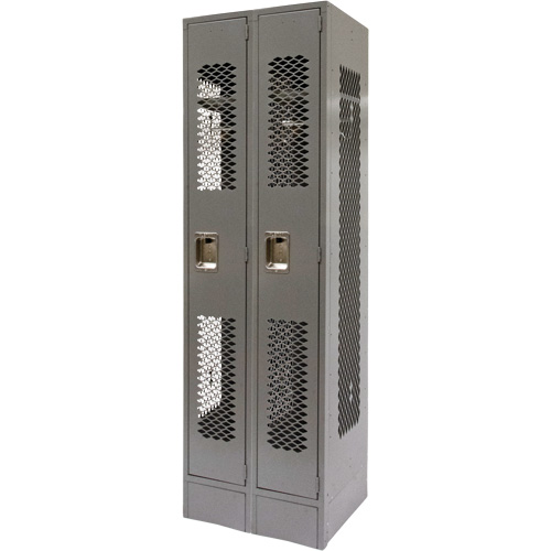 Casiers ventil&eacute;s, Bloc de 2, 24" x 18" x 78", Acier, Gris, D&eacute;mont&eacute;, Perfor&eacute; Distribution Jean Lapalme