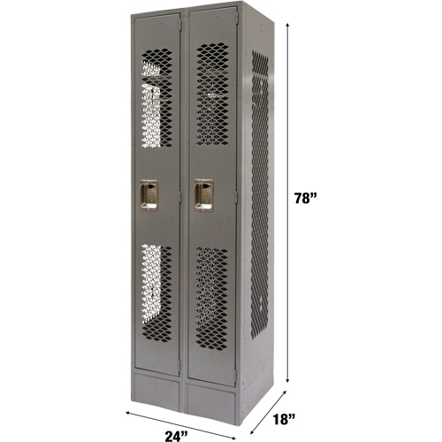 Casiers ventil&eacute;s, Bloc de 2, 24" x 18" x 78", Acier, Gris, D&eacute;mont&eacute;, Perfor&eacute; Distribution Jean Lapalme