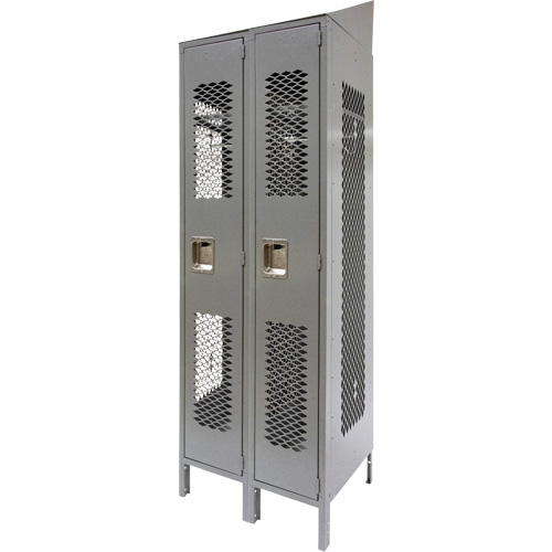 Casiers ventil&eacute;s, Bloc de 2, 24" x 18" x 88", Acier, Gris, D&eacute;mont&eacute;, Perfor&eacute; Distribution Jean Lapalme