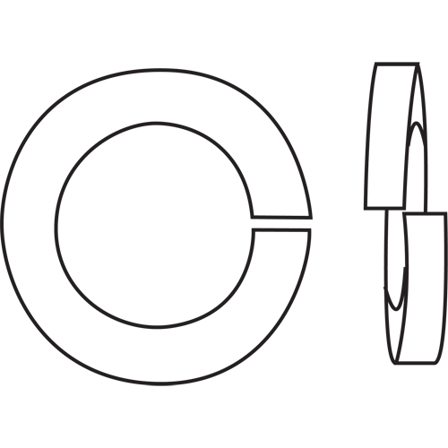 Split Lock Washer, 3/8", Yellow Zinc Distribution Jean Lapalme