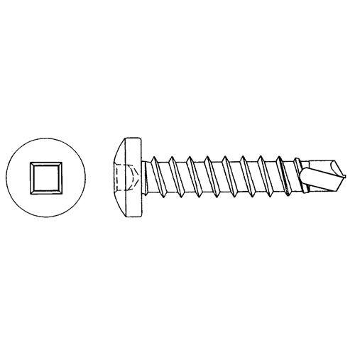 Vis autoforeuses &agrave; t&ecirc;te cylindrique, #12 x 1" lo, Zingu&eacute; Distribution Jean Lapalme
