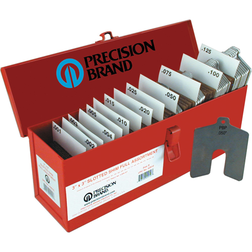 Slotted Shim Assortments, 5" L x 0.001"- 0.125" Thickness, 5" W, Stainless Steel Distribution Jean Lapalme