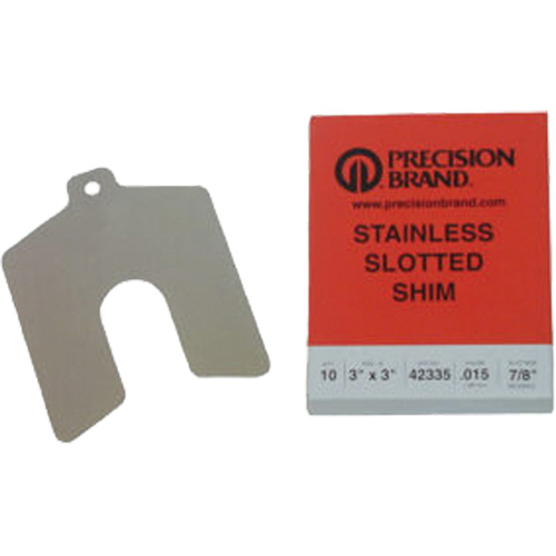 Slotted Shim Assortments, 2" L x 0.001"- 0.125" Thickness, 2" W, Stainless Steel Distribution Jean Lapalme