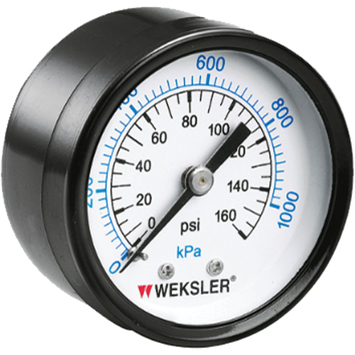 Manom&egrave;tre sec,  1-1/2", 0 - 160 psi, Fixation arri&egrave;re, Analogique Distribution Jean Lapalme