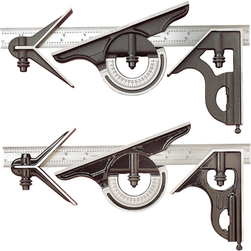 No. 434 Series Combination Square Set, 4 pcs., Steel, Satin Distribution Jean Lapalme