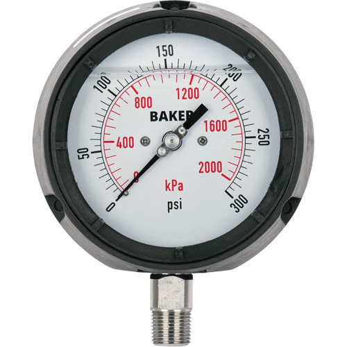 Pressure Gauge, 4-1/2" , 0-5000 psi/0-35,000 kPa, Bottom Mount, Liquid Filled Analogue Distribution Jean Lapalme