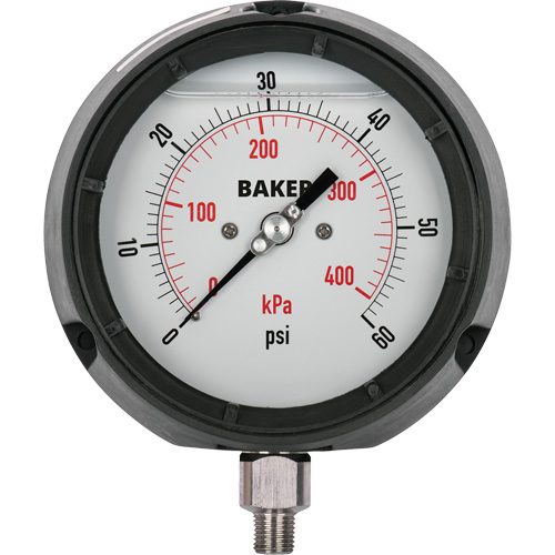 Pressure Gauge, 4-1/2" , 30" 0 Hg Vac., Bottom Mount, Liquid Filled Analogue Distribution Jean Lapalme