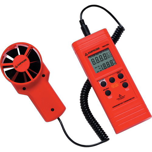 An&eacute;mom&egrave;tre et thermom&egrave;tre TMA10A, Sans enregistrement des donn&eacute;es, Gamme de v&eacute;locit&eacute; d'air de 0,4 - 25 m/sec Distribution Jean Lapalme