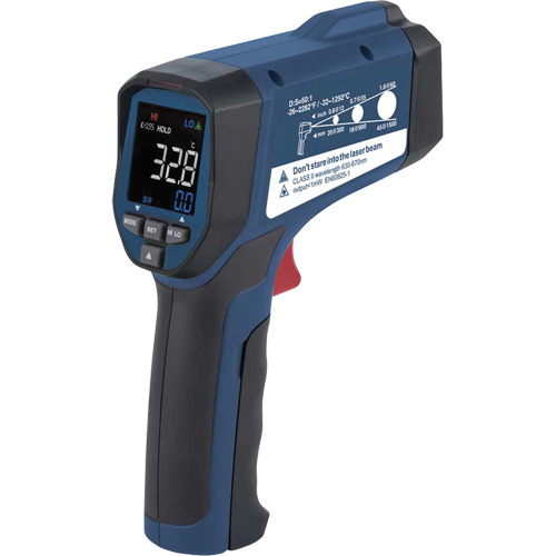 Thermom&egrave;tre &agrave; infrarouge avec certificat de calibration, -26°- 2282° F (-32° - 1250° C), 50:1, &eacute;missivit&eacute; Ajustable Distribution Jean Lapalme