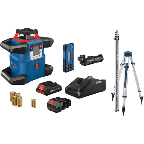 Ensemble laser rotatif horizontal auto-nivelant connect&eacute; Revolve4000, 4000' (1219,2 m), 635 N.m Distribution Jean Lapalme