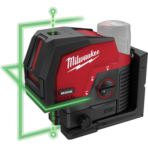 Laser vert &agrave; lignes crois&eacute;es et points d'aplomb M12 sans fil (outil seulement) Distribution Jean Lapalme