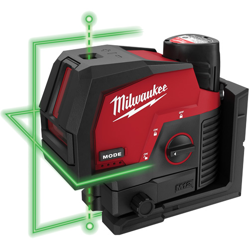 Ensemble de laser vert &agrave; lignes crois&eacute;es et points d'aplomb M12 Distribution Jean Lapalme
