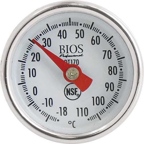 1" Dial Thermometer Celsius Only with Calibration Sleeve, Contact, Analogue, 0.4-230°F (-18-110°C) Distribution Jean Lapalme