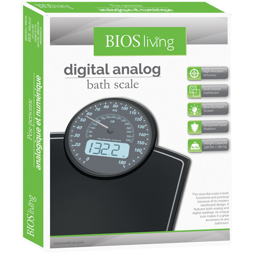 Digital Analog Scale, 396 lbs. Cap., 100 g / 0.2 lbs. Graduations Distribution Jean Lapalme