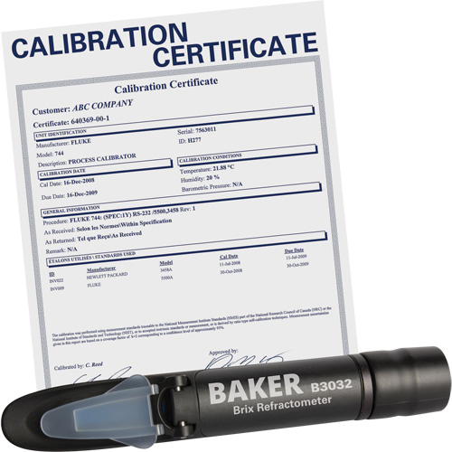 R&eacute;fractom&egrave;tre avec certificat ISO, Analogue (verre-regard)-Num&eacute;rique, Br Distribution Jean Lapalme