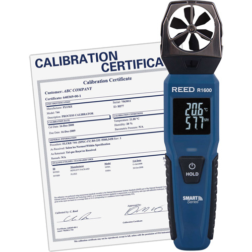 An&eacute;mom&egrave;tre &agrave; h&eacute;lices Bluetooth Smart avec certificat de calibration, Enregistrement des donn&eacute;es, Gamme de v&eacute;locit&eacute; d'air de 0,6 - 25 m/sec/118 - 4921 pi/min/2,1 - 90 km/h/1,3 - 55,9 mi/h Distribution Jean Lapalme