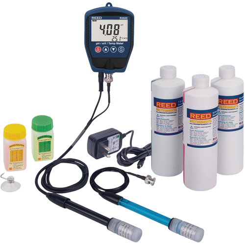 Trousse de pH/mV-m&egrave;tre R3525 avec &eacute;lectrode de potentiel redox, solution de pH/conductivit&eacute; et adaptateur de courant Distribution Jean Lapalme