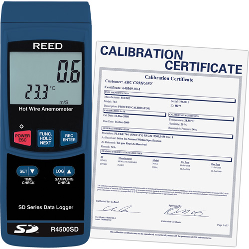 Data Logging Hot Wire Thermo-Anemometer with Calibration Certificate, Data Logging, 0.2 - 25 m/sec Air Velocity Range Distribution Jean Lapalme