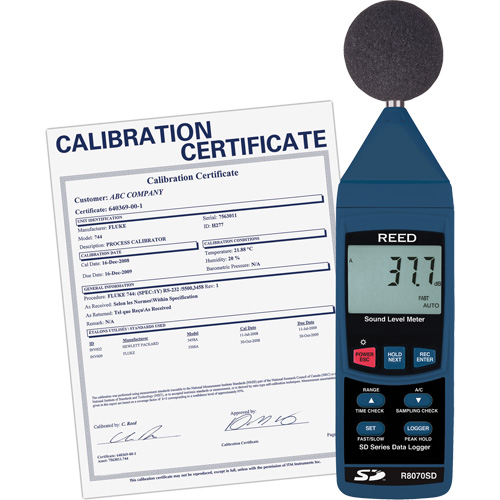 Data Logging Sound Level Meter with Calibration Certificate Distribution Jean Lapalme