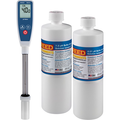 Long Stem pH Meter & 4pH/7pH Buffer Solution Kit Distribution Jean Lapalme