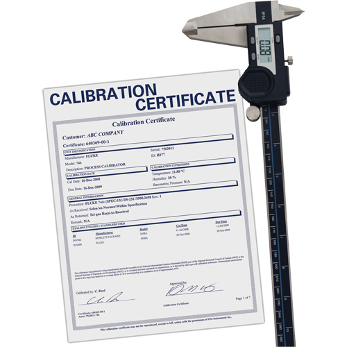 Digital Caliper with Traceable Certificate, 0.0005" (0.01 mm) Resolution, 0" - 12" (0 mm - 300 mm) Range Distribution Jean Lapalme