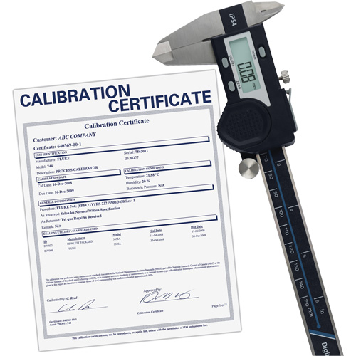 Pied &agrave; coulisse num&eacute;rique de 6" (150 mm) avec certificat de traçabilit&eacute; de l'&eacute;talonnage, R&eacute;solution de 0,0005" (0,01 mm), 0" - 6" (0 mm - 150 mm) gamme de mesure Distribution Jean Lapalme