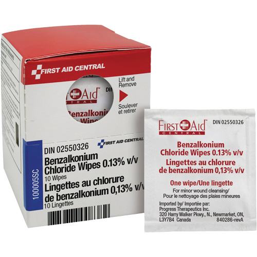 SmartCompliance Refill Benzalkonium Chloride Wipes 0.13% v/v, Towelette, Antiseptic Distribution Jean Lapalme