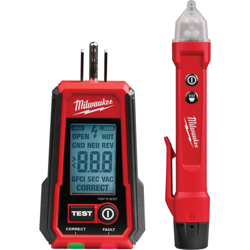 D&eacute;tecteur de tension avec DEL et testeur de prise DDFT, 50 V - 1000 V, Alerte Affichage & son Distribution Jean Lapalme