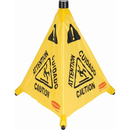Pop-Up Safety Cone, Trilingual With Pictogram Distribution Jean Lapalme