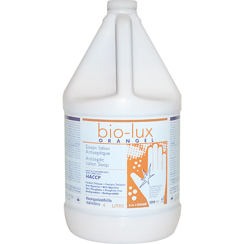 Savon liquide antimicrobien Orangel Bio-Lux , Liquide, 4 L, Parfum&eacute; Distribution Jean Lapalme