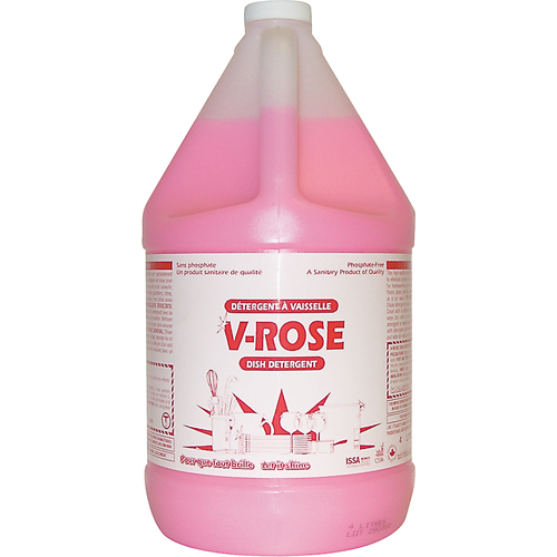 D&eacute;tergent liquide pour vaisselle V-Rose, Liquide, 4 L, Fraîcheur Distribution Jean Lapalme