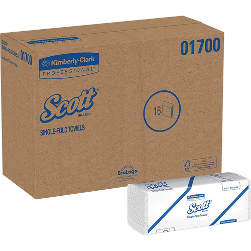 Scott&reg; Single Fold Towels, 1 Ply, 10-1/2" L x 9-3/10" W, 250 /Pack Distribution Jean Lapalme