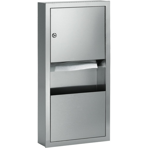 Combinaisons distributeurs d'essuie-mains & poubelle, Manuel, 14" la x 4" p x 28" h Distribution Jean Lapalme