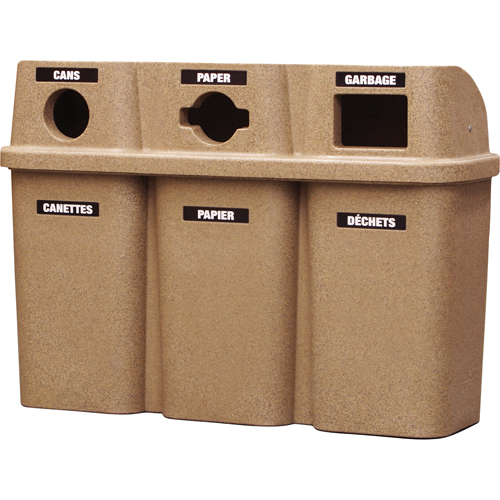 Contenants de recyclage Bullseye, Bord de rue, Plastique, 3 x 22 gal. US Distribution Jean Lapalme