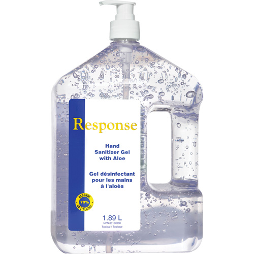 Gel d&eacute;sinfectant pour les mains &agrave; l'alo&egrave;s Response, 1890 ml, Bouteille &agrave; pompe, 70 % alcool Distribution Jean Lapalme