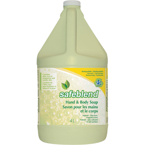 Savon pour les mains et le corps, Liquide, 4 L, Sans parfum Distribution Jean Lapalme