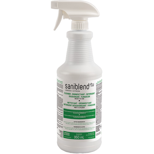 D&eacute;sinfectant et assainissant SaniBlend pr&ecirc;t &agrave; l'emploi, 950 ml, Bouteille &agrave; g&acirc;chette Distribution Jean Lapalme