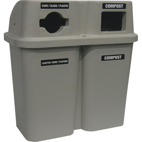 Contenants de recyclage Bullseye, Bord de rue, Plastique, 2 x 22 gal. US Distribution Jean Lapalme