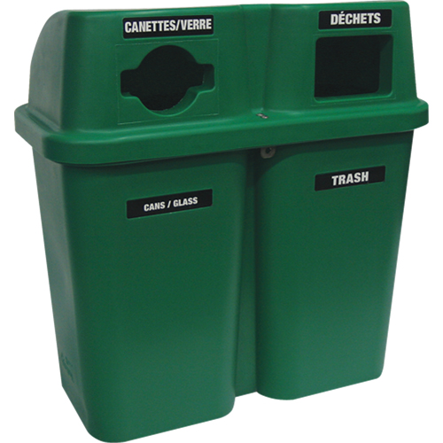 Recycling Containers Bullseye, Curbside, Plastic, 2 x 22 US gal. Distribution Jean Lapalme