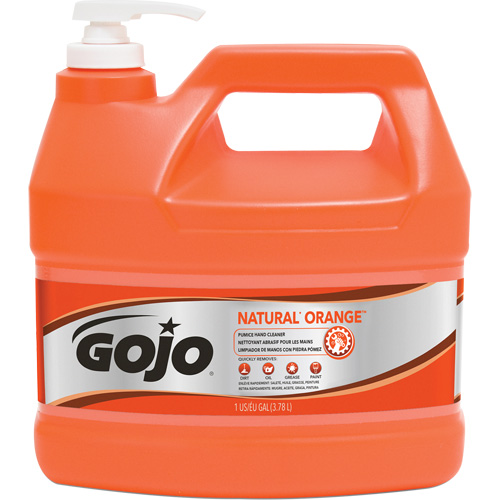 Nettoyant &agrave; mains Natural Orange, Pierre ponce, 3,78 L, Bouteille &agrave; pompe, Agrumes/Orange Distribution Jean Lapalme