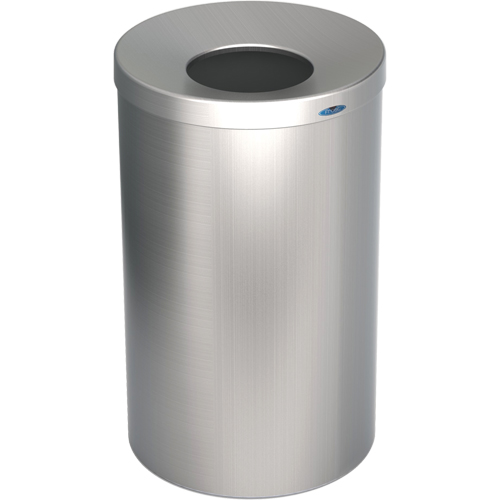 R&eacute;cipient &agrave; d&eacute;chets pour halls, Acier inoxydable, 33 gal. US Distribution Jean Lapalme