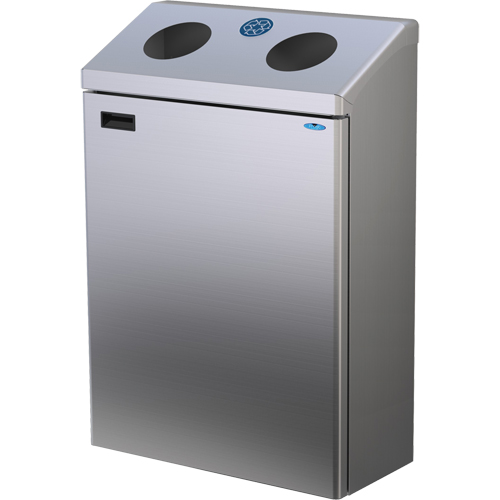 Station de recyclage murale, Vrac, Acier inoxydable, 29 gal. Distribution Jean Lapalme